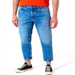 Teddy Smith Herren Dad Cropped Hose Fripp Indigo hell