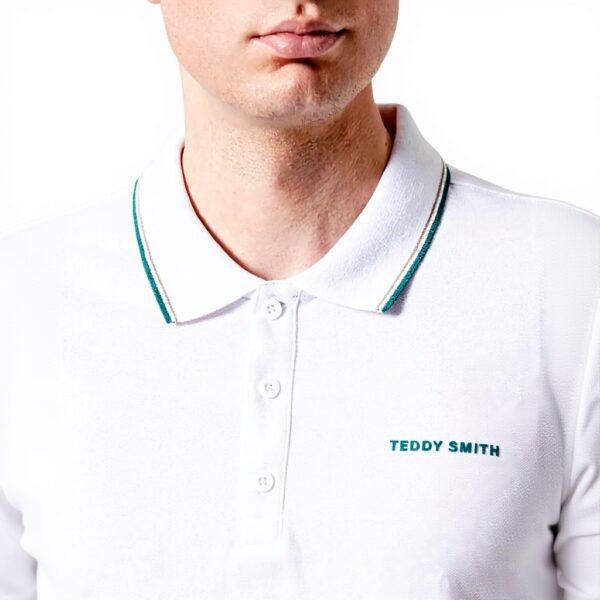 Teddy Smith Herren Polohemd Dunkles Marineblau Weiß