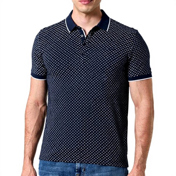 Teddy Smith Herren Polohemd Total Navy Dots Poloshirt