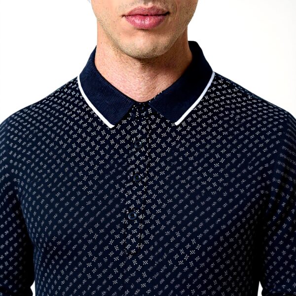 Teddy Smith Herren Polohemd Total Navy Dots Poloshirt