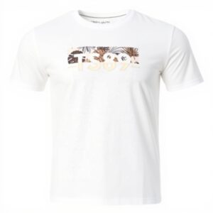 Teddy Smith Herren T-Shirt Weiß Motiv 2 Baumwolle