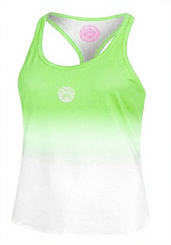 BIDI BADU Mädchen Tanktop Neongrün Weiß Tennis