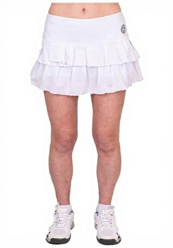 BIDI BADU Damen Crew Pleated Skort - Weiß Tennisrock