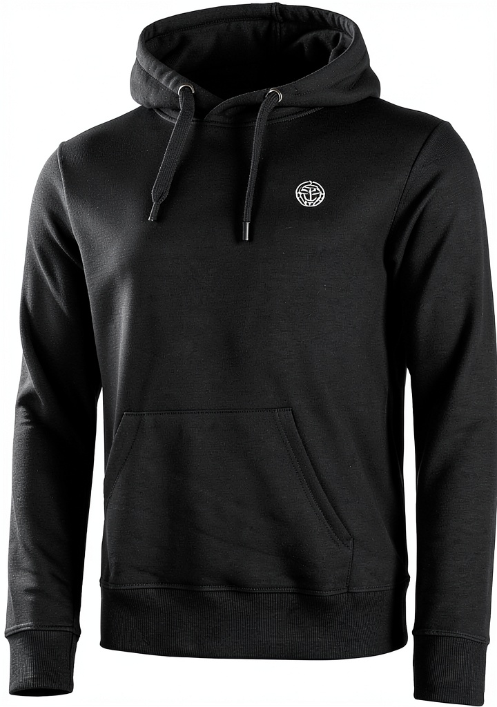 BIDI BADU Herren Hoody in Schwarz auf einem Tennisplatz