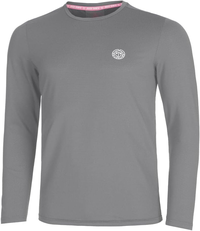 BIDI BADU Herren Longsleeve in Grau auf Tennisplatz