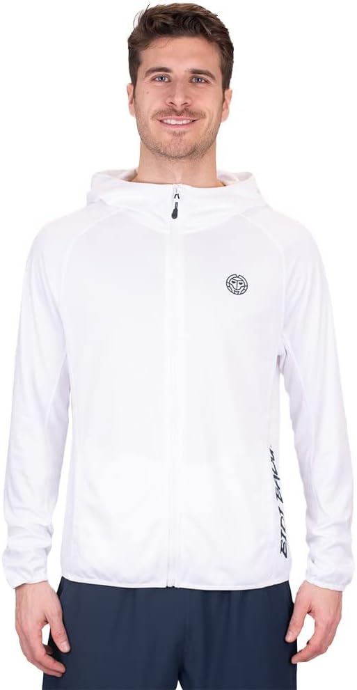 BIDI BADU Herren Sportjacke in Weiß getragen beim Joggen