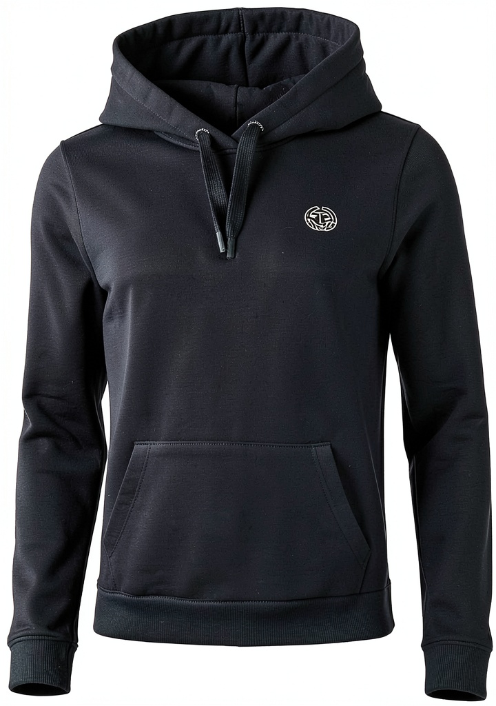 BIDI BADU Damen Hoody in dunkelblau auf einem Tennisplatz