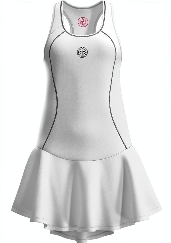 BIDI BADU Damen Tenniskleid Weiß Rundhalsausschnitt