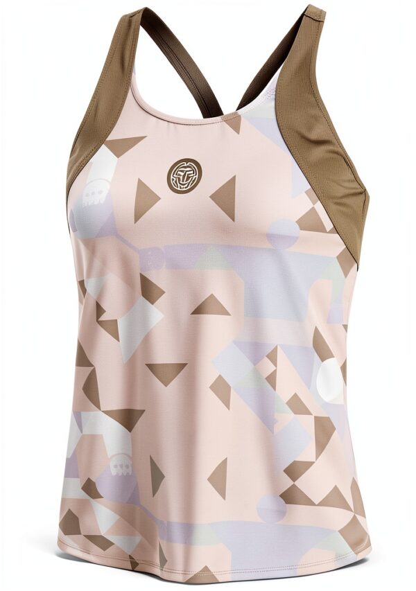 BIDI BADU Damen Tanktop Beige Tennis Synthetik Material