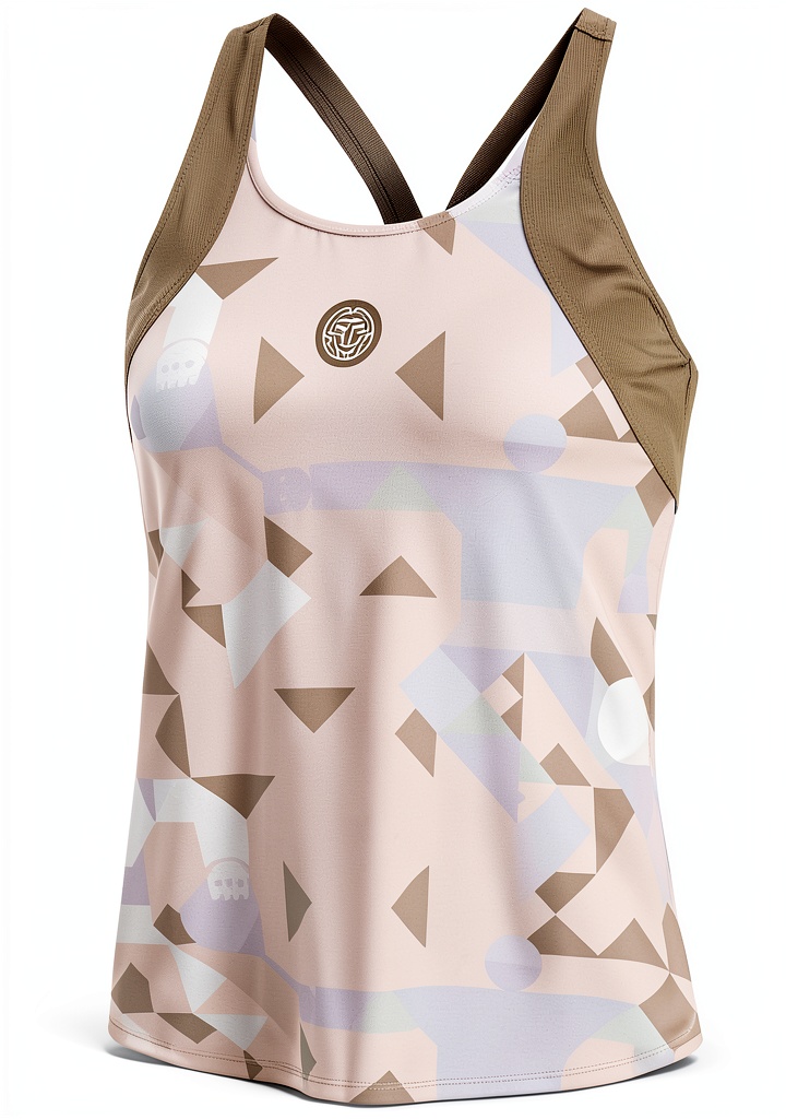 BIDI BADU Damen Tanktop Beige bei Tennistraining unter realen Bedingungen