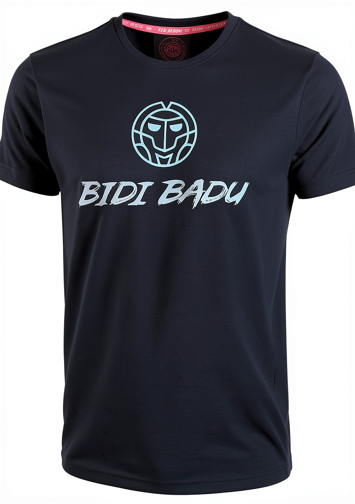 BIDI BADU Jungen T-Shirt in Dunkelblau auf einem Strandhintergrund