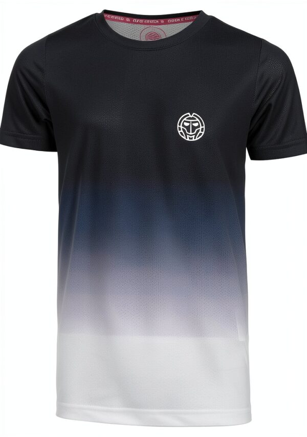 BIDI BADU Jungen T-Shirt Tennis Dunkelblau-Weiß recycelt