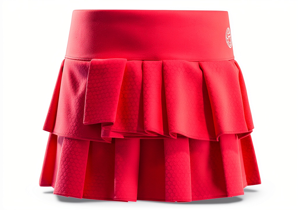 BIDI BADU Crew Pleated Skort in Rosa auf einem Tennisplatz