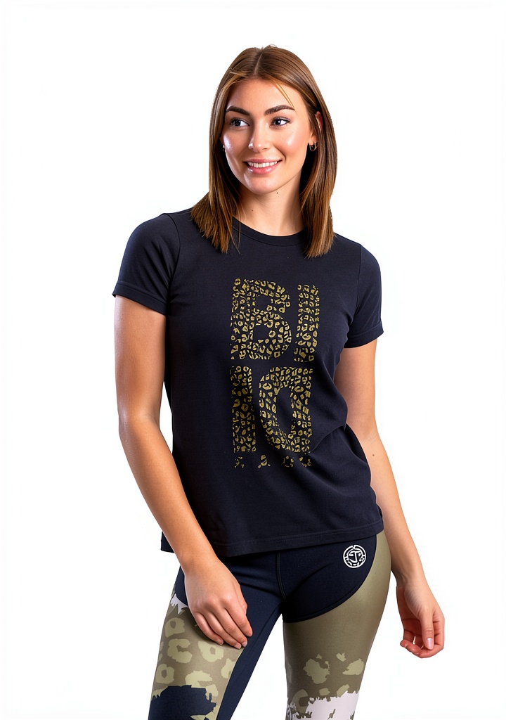 BIDI BADU Damen T-Shirt in Dark Grey auf einer Person beim Tennisspielen