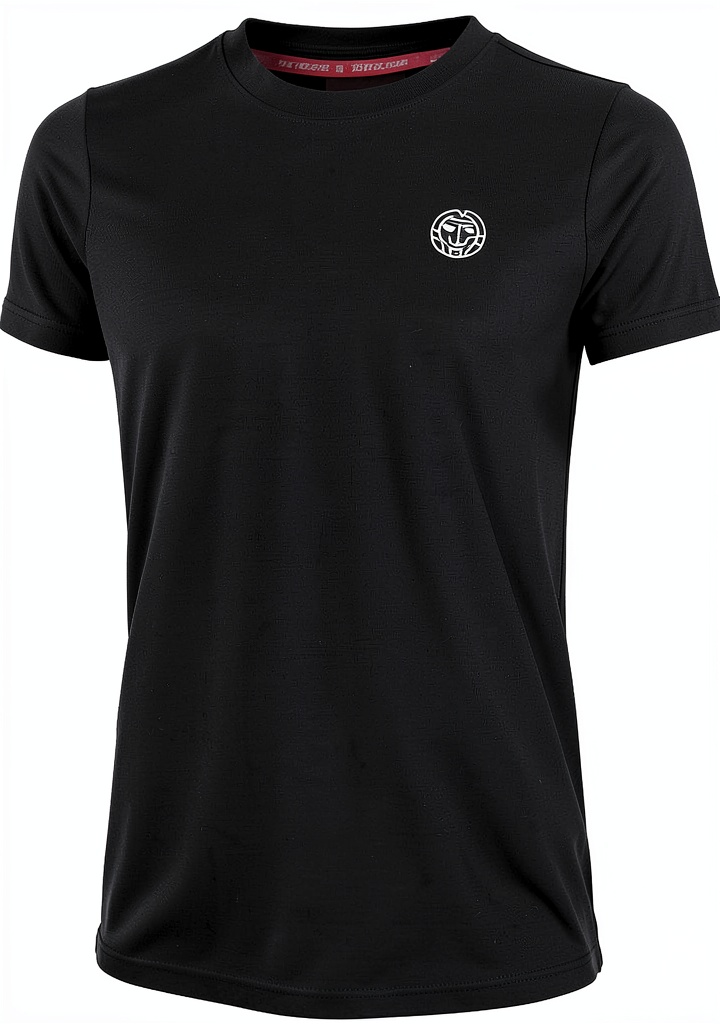 BIDI BADU Damen Tennis T-Shirt in Schwarz auf einer Sportlerin