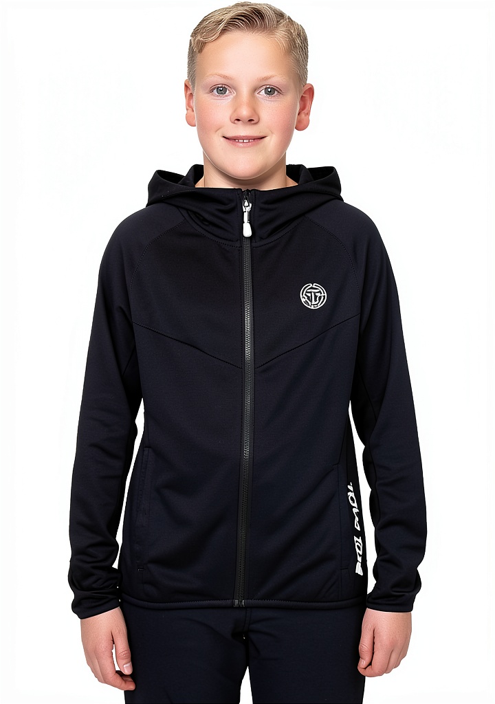 BIDI BADU Jungen Trainingsjacke Dunkelblau Polyester Tennis in real‑life usage on a tennis court