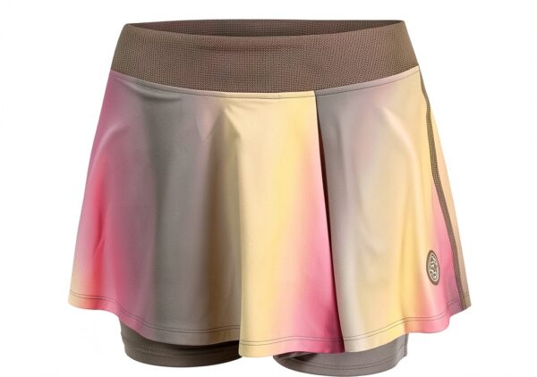 BIDI BADU Skort Damen Rock Braun Gelb Wellig Tennis