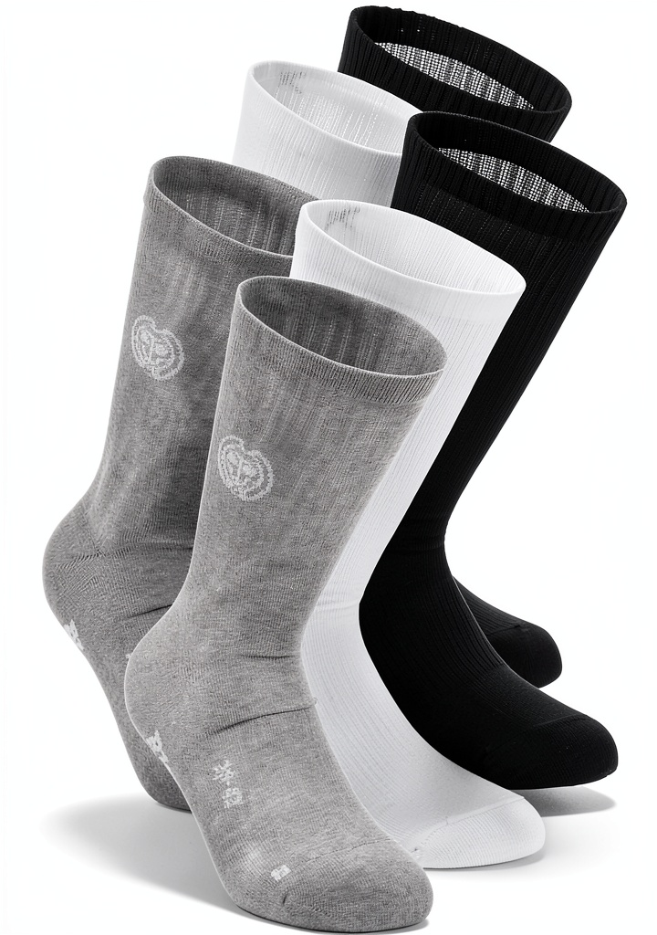 BIDI BADU Tennissocken im 6er Pack in Grau-Schwarz auf Sportuntergrund
