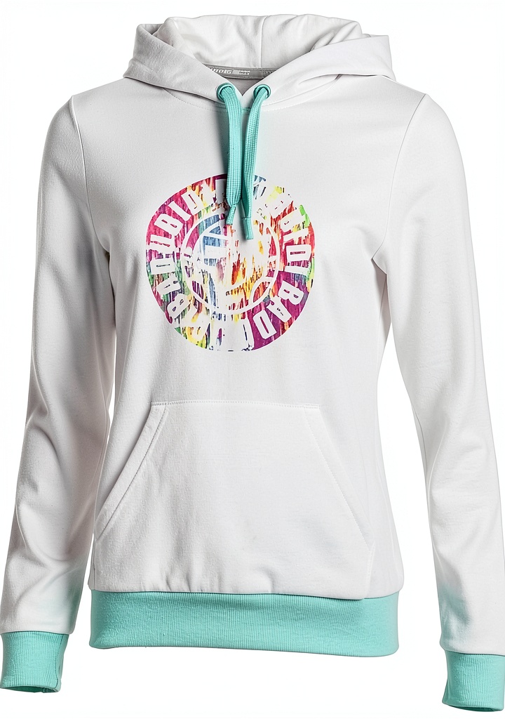 BIDI BADU Damen Hoody in Weiß mit Kapuze und Kängurutasche