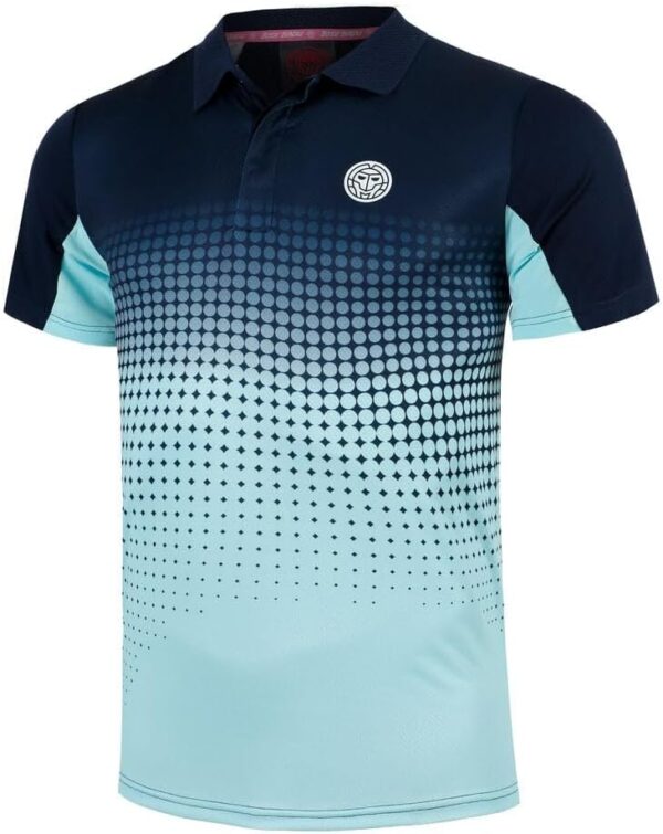 Herren Tennis Polo BIDI BADU Synthetik Aqua Dark Blue-0