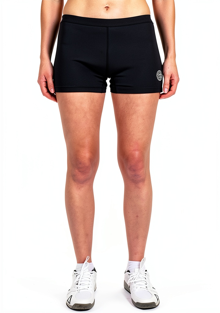 BIDI BADU Damen Tennis Shorts in Schwarz auf einer Sportlerin