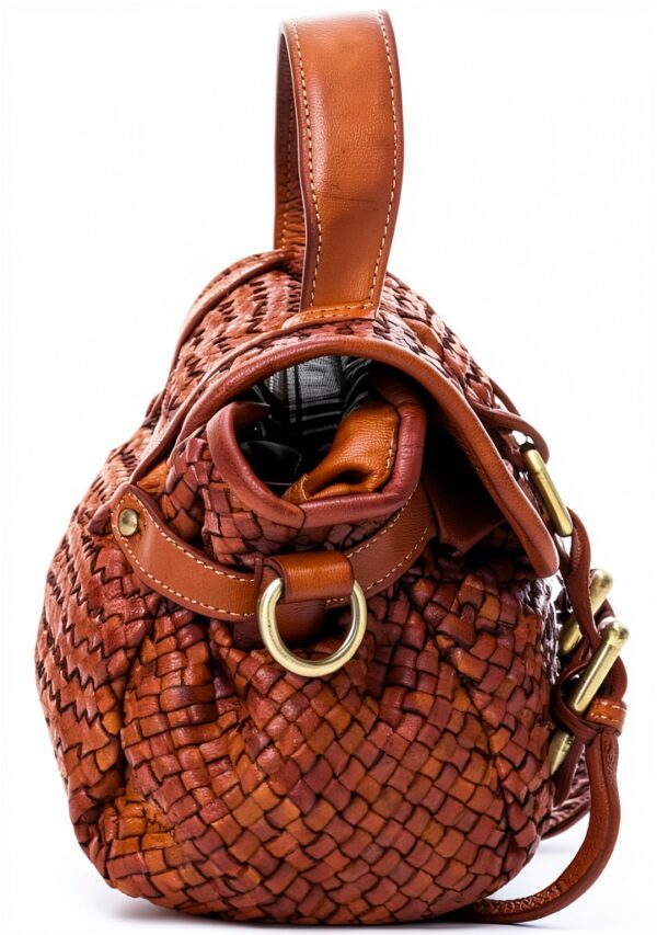 Leder Handtasche Damen B065-0084 Italienisches Design Reißverschluss-1