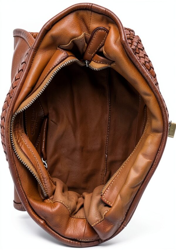 Leder Handtasche Damen B065-0084 Italienisches Design Reißverschluss-3