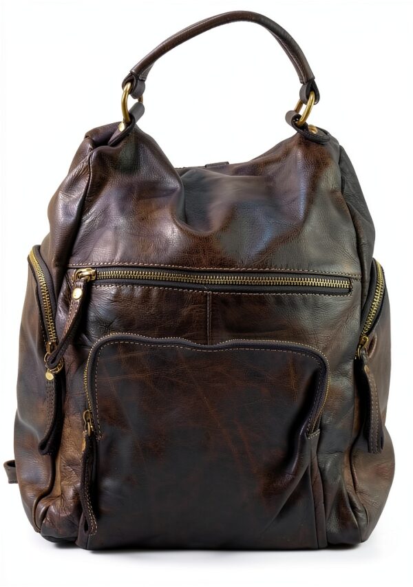 Damen-Leder-Rucksackhandtasche von Pavo-0