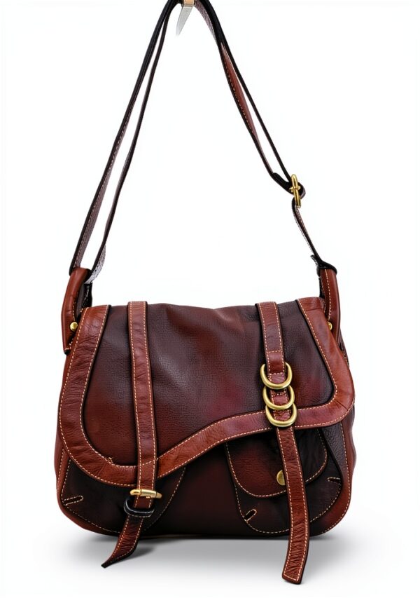 Leder Handtasche B065-0126 Damen – Echtleder & Baumwollfutter-0