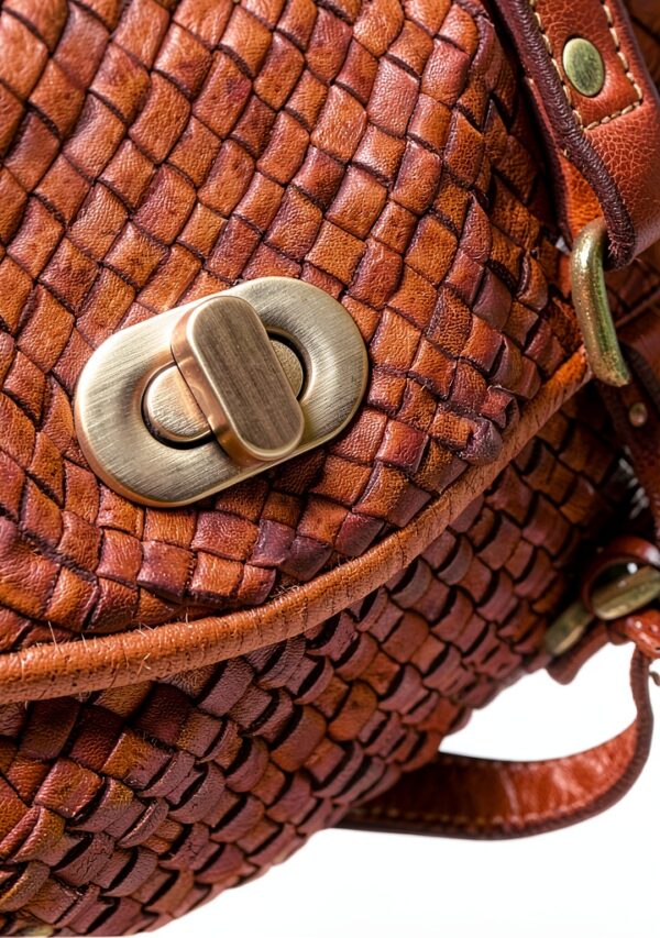 Leder Handtasche Damen B065-0084 Italienisches Design Reißverschluss-4