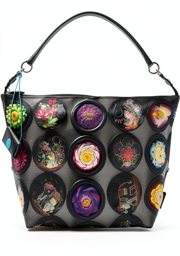 Campomaggi Caterina Lucchi Damen Schultertasche L 593 Sukkulenten-3