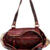 CAMPOMAGGI Umhängetasche Vintage mit goldenen Nieten und Leder-5