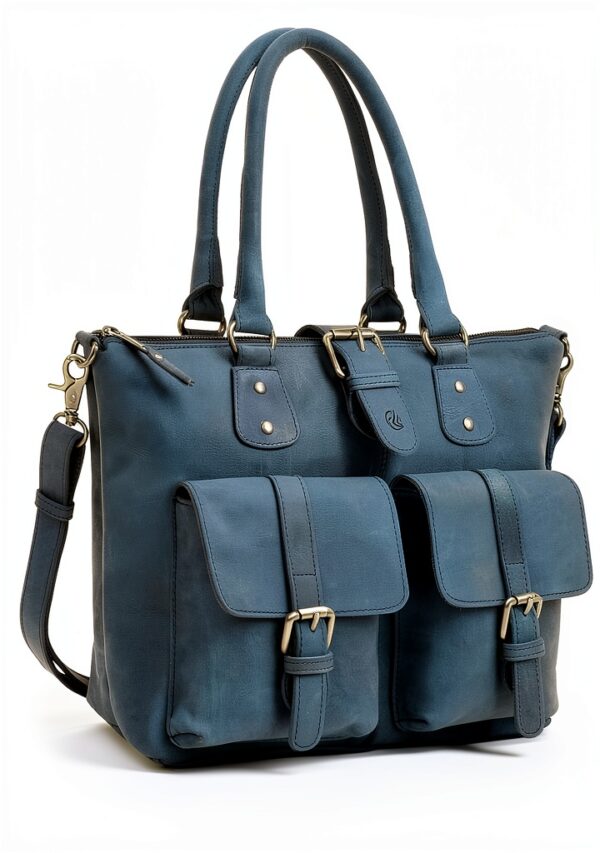Ledertasche Antonio Valeria AVL150BLU8005 Schultertasche Crazy Horse-1
