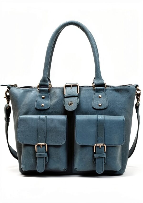 Ledertasche Antonio Valeria AVL150BLU8005 Schultertasche Crazy Horse-0