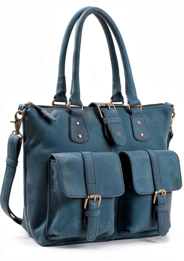 Ledertasche Antonio Valeria AVL150BLU8005 Schultertasche Crazy Horse-4