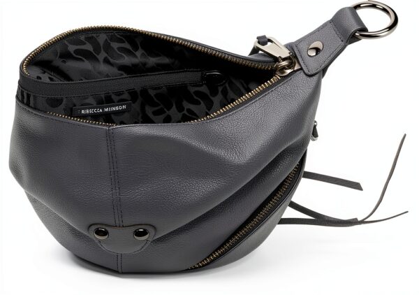 Rebecca Minkoff Kleine Julian-Umhängetasche, Schwarz/Palladium-Silber-Hardware-4