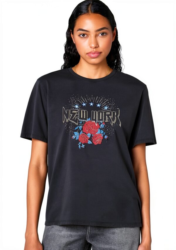 Rebecca Minkoff Damen T-Shirt Dark Stone Wash Größe M 100% Baumwolle-0