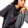 Rebecca Minkoff Damen T-Shirt Dark Stone Wash Größe M 100% Baumwolle-1