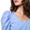 Rebecca Minkoff Damen Janine Kurzarm T Shirt Azure Blau True Black-1