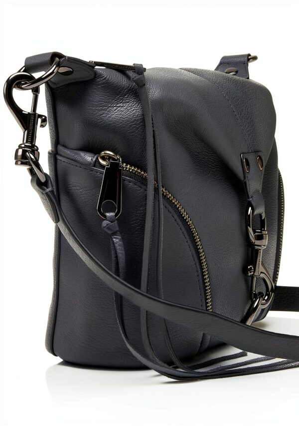 Rebecca Minkoff Kleine Julian-Umhängetasche, Schwarz/Palladium-Silber-Hardware-2