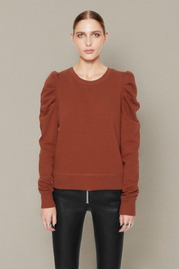 Rebecca Minkoff Damen Janine Sweatshirt Rocher Rüschenärmel, Schnitt-1