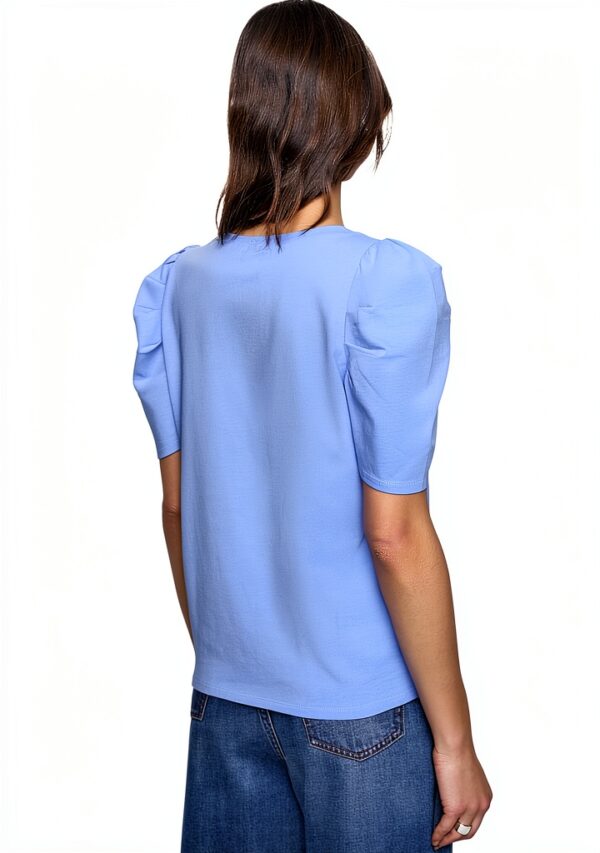 Rebecca Minkoff Damen Janine Kurzarm T Shirt Azure Blau True Black-2
