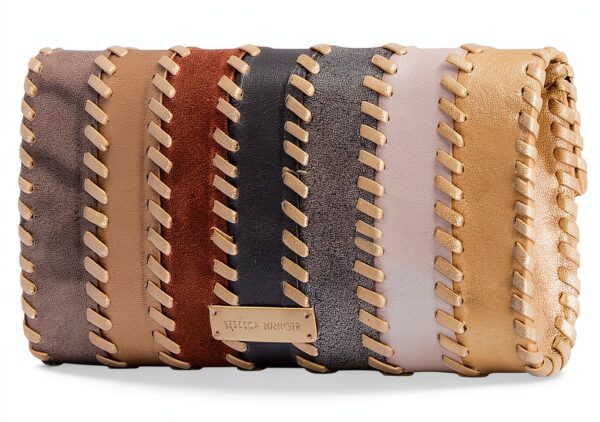 Rebecca Minkoff Patchwork Clutch Gold Silber Platino Rechteckig-1
