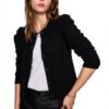 Rebecca Minkoff Damen Strickjacke Janine True Black Merinowolle-0