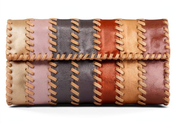 Rebecca Minkoff Patchwork Clutch Gold Silber Platino Rechteckig-0