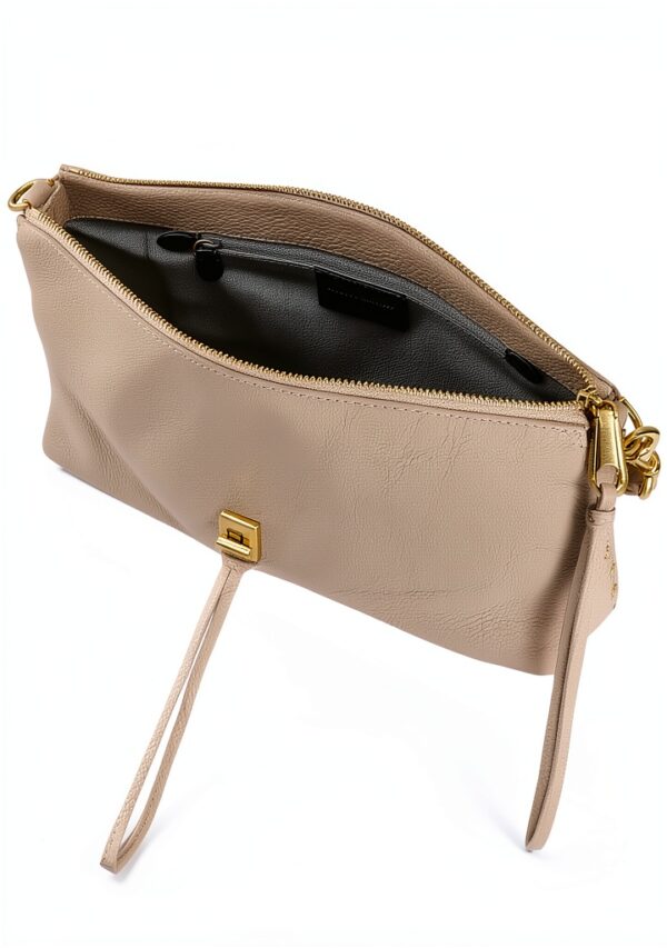 Rebecca Minkoff Darren Zip Umhängetasche Stein – verstellbarer Riemen-3