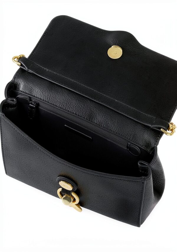 Rebecca Minkoff Megan Top Handle mit Kette Schwarz echtes Leder-2