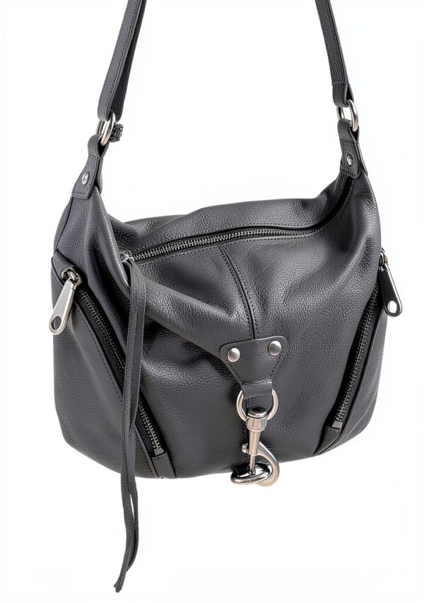 Rebecca Minkoff Small Julian Crossbody, Black/Palladium Silver Hardware-4