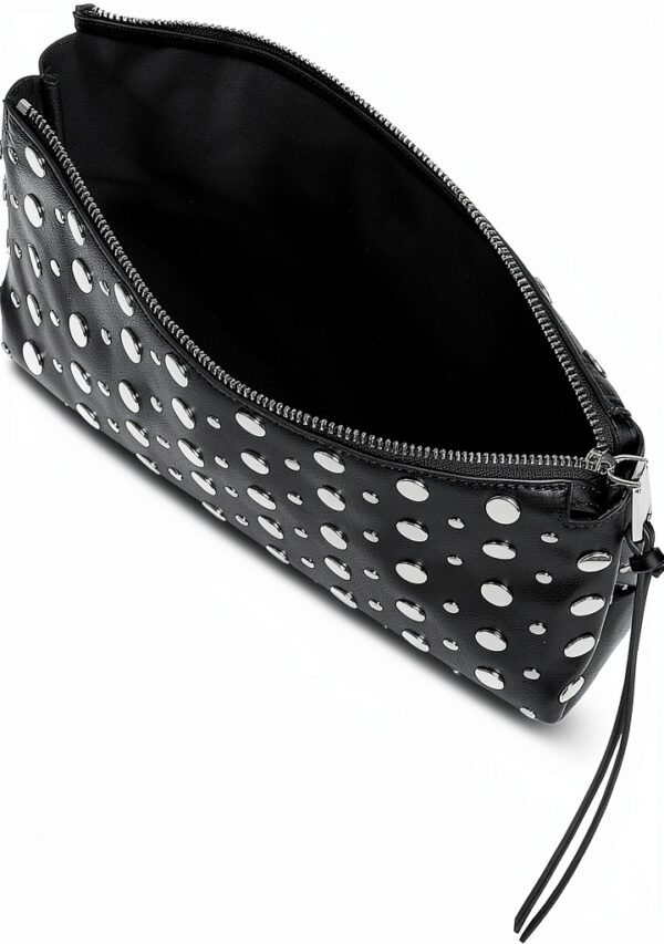 Rebecca Minkoff AYLA Clutch Schwarz elegante Abendtasche aus PU-2