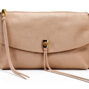 Rebecca Minkoff Darren Zip Umhängetasche Stein – verstellbarer Riemen-0